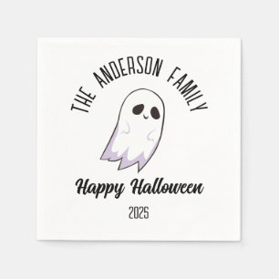 Halloween Cute Ghost Personalized Name Year Napkin