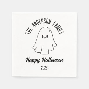 Halloween Cute Ghost Personalized Name Year Napkin