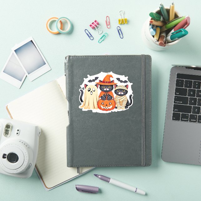 Halloween Cute Ghost Pumpkin Cat Classic T-Shirt_1 (iPad Cover)