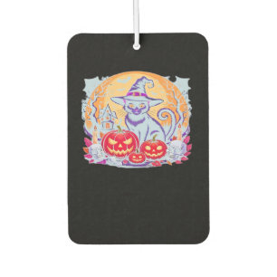 Halloween Cute Ghost Pumpkin Cat Classic T-Shirt Air Freshener
