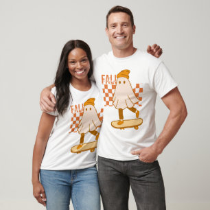 Halloween Cute Ghost Retro Fall T-Shirt