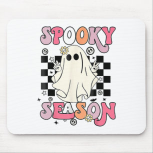 Halloween Cute Ghost Spooky Season Mouse Pad