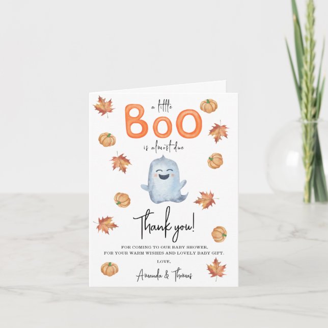 Halloween Cute Ghost thank you baby shower  (Front)