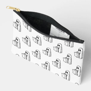 Halloween, Cute Ghost White, Trick Or Treat, Boo Accessory Pouch