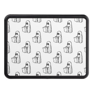 Halloween, Cute Ghost White, Trick Or Treat, Boo Trailer Hitch Cover