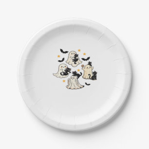 Halloween Cute Ghosts Bats Black Cats Oversized T- Paper Plate