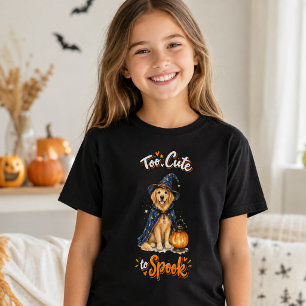 Halloween Cute Golden Retriever Wizard Spells T-Shirt