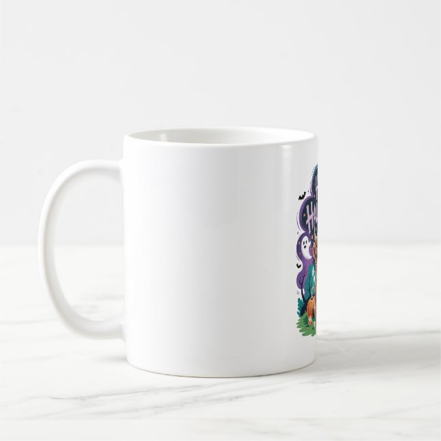 Halloween Cute Highland Cow (2) Coffee Mug (Left)
