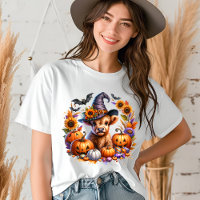 Halloween Cute Highland Cow Witch Bats Pumpkins