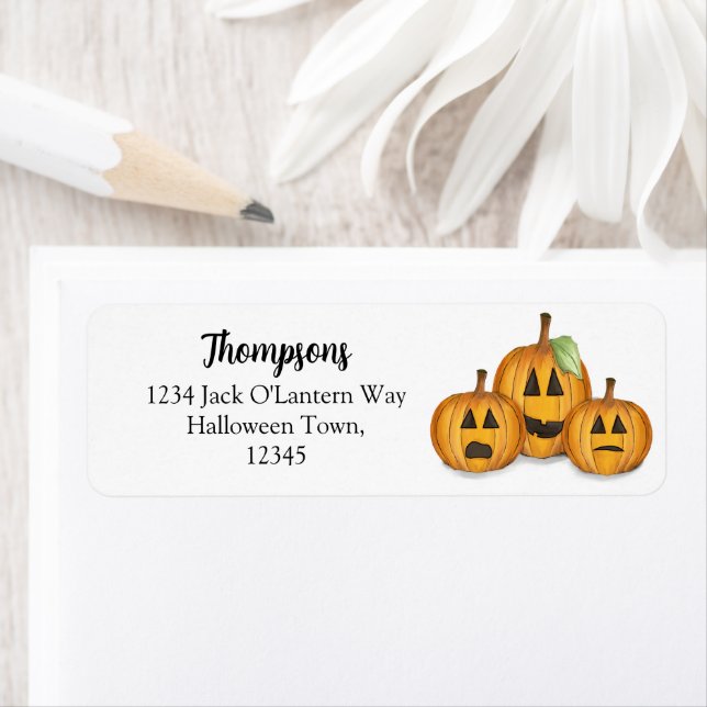 Halloween Cute Jack O'lanterns Adresse de retour (En situation)
