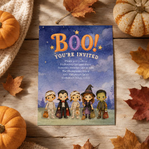 Halloween Cute Kid's Costume Party Boo Invitation