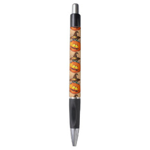 Halloween Cute Kitty Witch and Pumpkin Friend  Pen