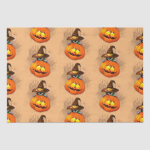 Halloween Cute Kitty Witch and Pumpkin Friend  Tissue Paper