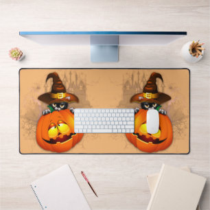 Halloween Cute Kitty Witch et ami Citrouille