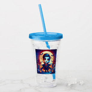 Halloween - cute little vampire acrylic tumbler