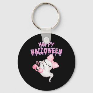 Halloween Cute Pink Ghost Fall Apparel Girls  Keychain