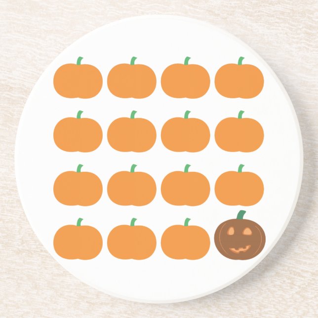 Halloween Cute Pumpkin Patch Coaster (Front)