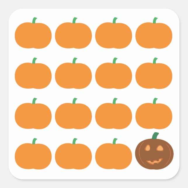 Halloween Cute Pumpkin Patch Square Sticker (Front)