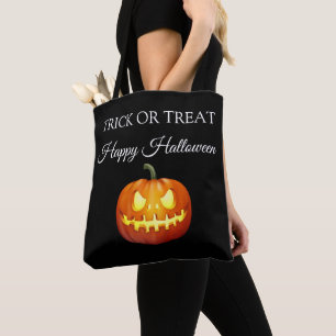 Halloween Cute Scary Spooky Pumpkin Modern Tote Bag