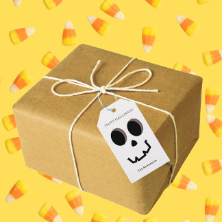 Halloween Cute Skeleton Face Personalized Gift Tags