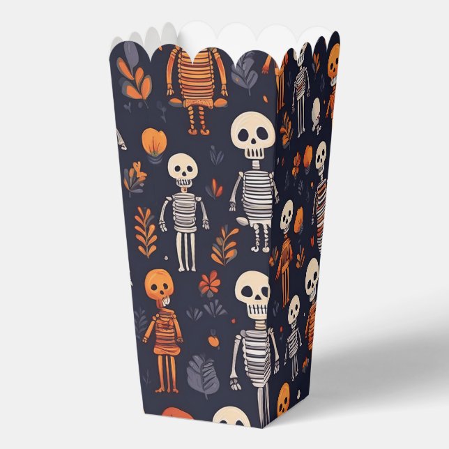 Halloween cute skeletons  favor box (Front)