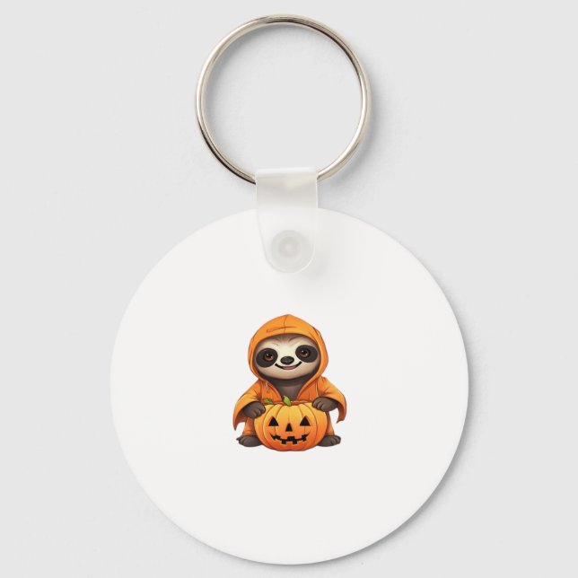 Halloween Cute Sloth Classic T-Shirt Keychain (Front)