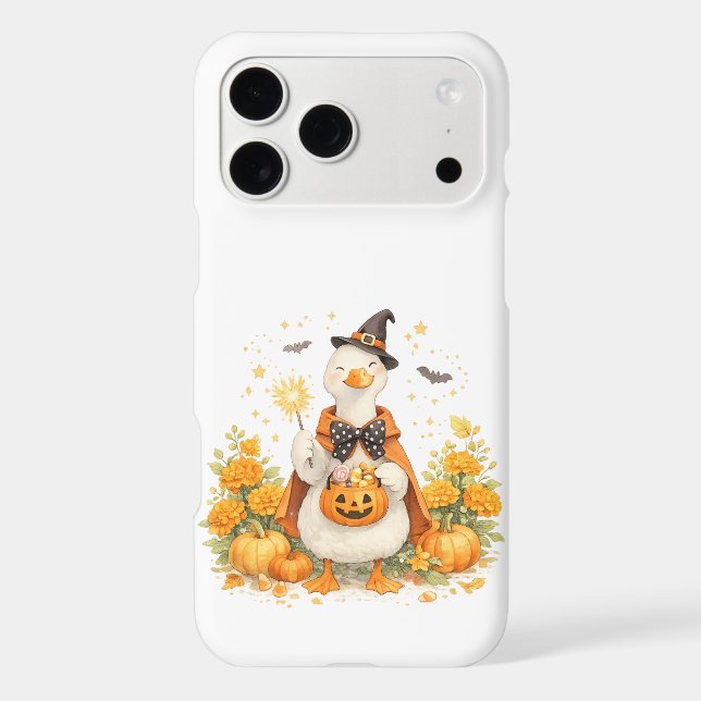 Halloween cute spooky fall pumpkins goose (Verso)