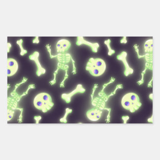 Halloween Cute Spooky Glowing Skeleton Bones Skull Sticker