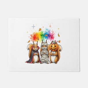 Halloween Cute Squirrels Costume Doormat