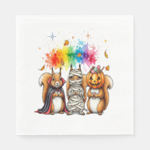 Halloween Cute Squirrels Costume Napkin