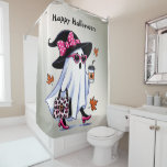 Halloween Cute Stylish Witch Ghost Coffee Cup<br><div class="desc">Halloween Cute Stylish Witch Ghost Coffee Cup Shower Curtain. Unique,  beautiful,  stylish design. Easy to be personalized. Font style,  size and colours can be changed. Matching items are available.</div>