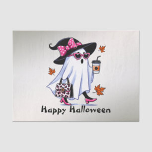 Halloween Cute Stylish Witch Ghost Coffee Cup Tissue Paper