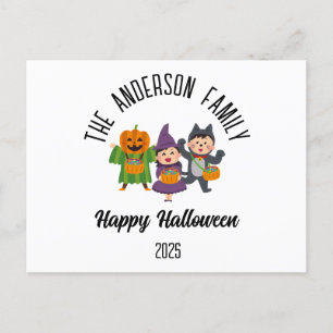 Halloween Cute Trick or Treat Personalized Name Holiday Postcard