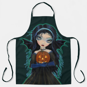 Halloween Cute Vampire holing Jack-o-Lantern Apron