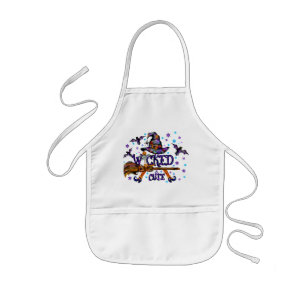 Halloween Cute Wicked Witch Kids Apron