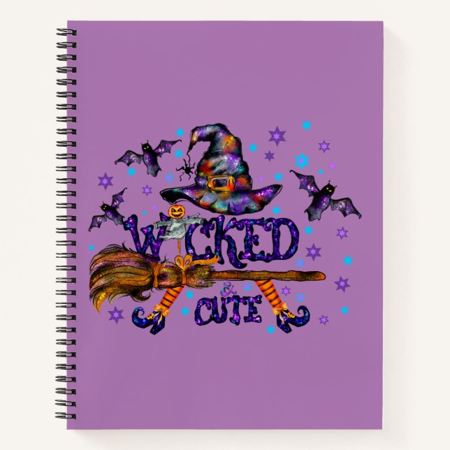 Halloween Cute Wicked Witch Notebook (Front)