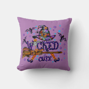 Halloween Cute Wicked Witch Throw Pillow