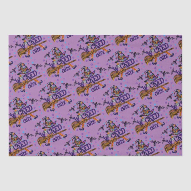 Halloween Cute Wicked Witch Tissue Paper (Front)