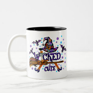 Halloween Cute Wicked Witch Two-Tone Coffee Mug