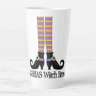Halloween Cute Witch Colourful Unique Shoes Latte Mug