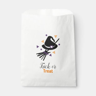 Halloween Cute Witch Hat & Broom Confetti Favour Bag