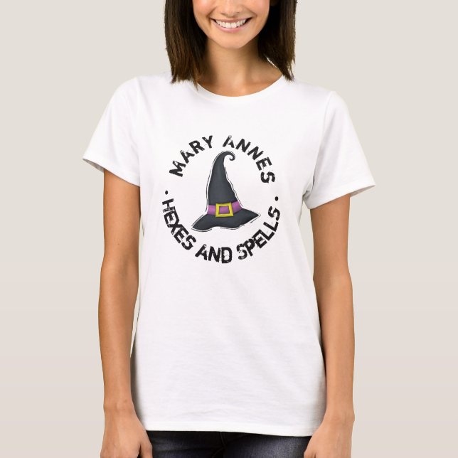 Halloween Cute Witch Hat Whimsical Funny T-Shirt (Front)