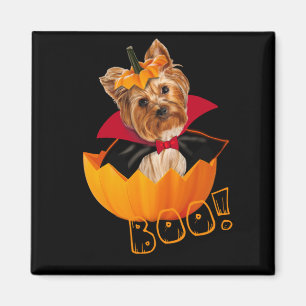 Halloween cute Yorkshire terrier pumpkin Magnet