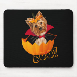 Halloween cute Yorkshire terrier pumpkin Mouse Pad