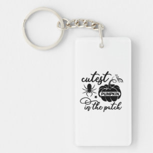 Halloween Cutest Pumpkin In The Patch Birthday Keychain