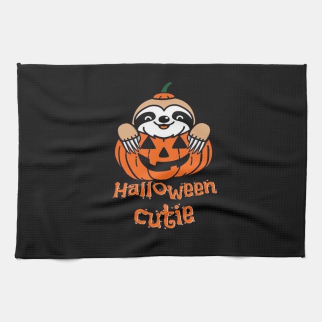 Halloween cutie sloth Essential T-Shirt Kitchen Towel (Horizontal)