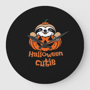 Halloween cutie sloth Essential T-Shirt Large Clock