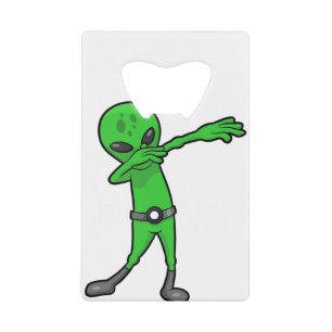 halloween dabbing alien credit card bottle opener