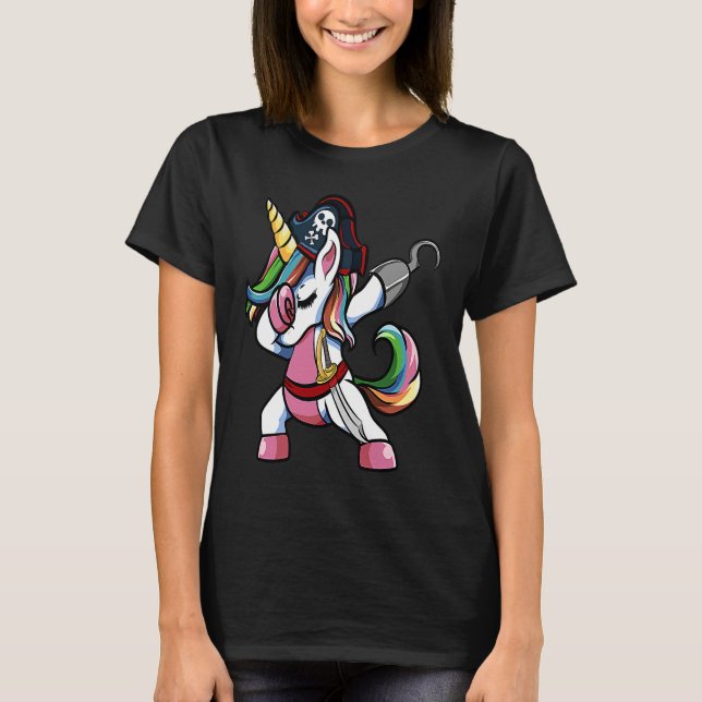 Halloween Dabbing Cute Pirate Unicorn Apparel Kids T-Shirt (Front)