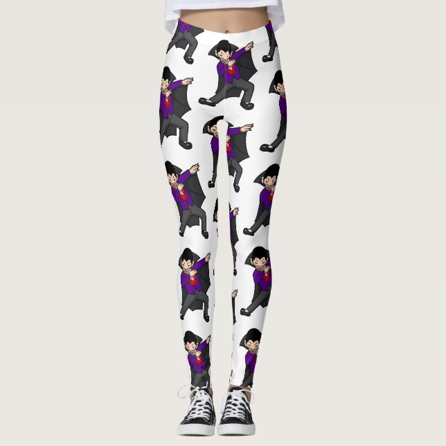 halloween dabbing dracula vampire leggings (Front)
